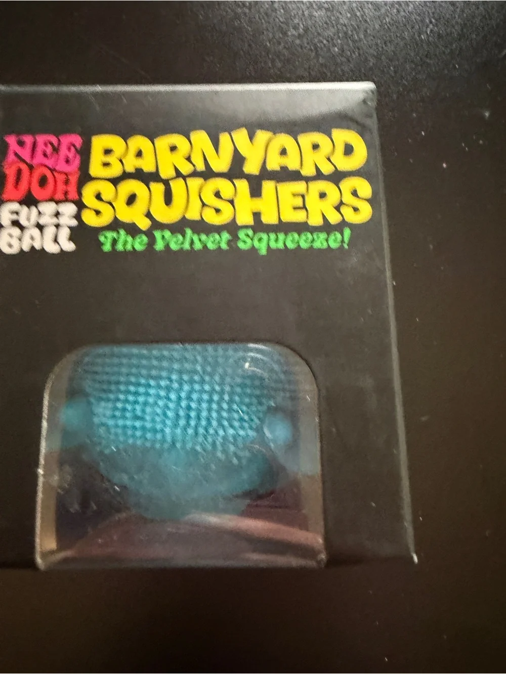 Nee Doh Schylling Barnyard Fuzz Ball Squishers Blue Cow Velvet Squishy Squeeze